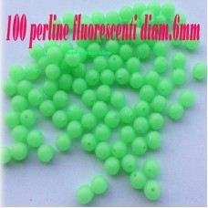 100 Perline  salvanodo fluorescenti Tonda - Coffa -Palamito