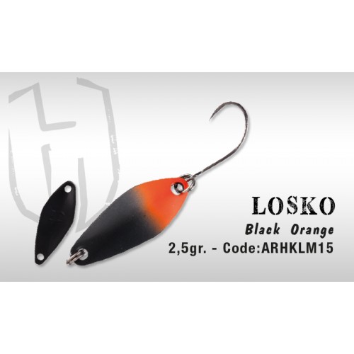 LOSKO SPOON ARHKLM15 BLACK ORANGE GR 2,5  ONDULANTE HERAKLES AREA TROUT SPINNING