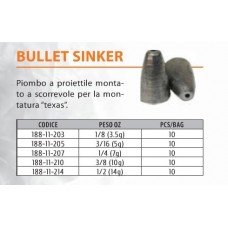 Rapture Piombo Bullet Sinker - Texas Rig