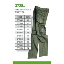 Pantalone Multitasche imbottito verde